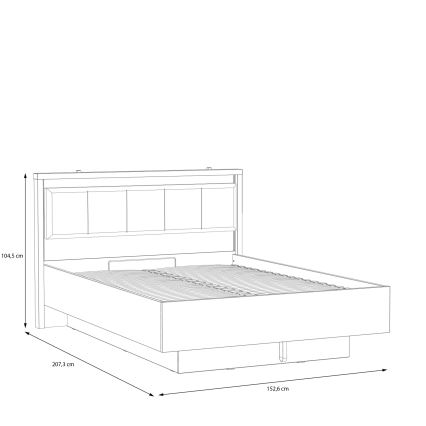 Dvojlůžková postel s úložným prostorem OREN 140x200 cm hnědá/černá