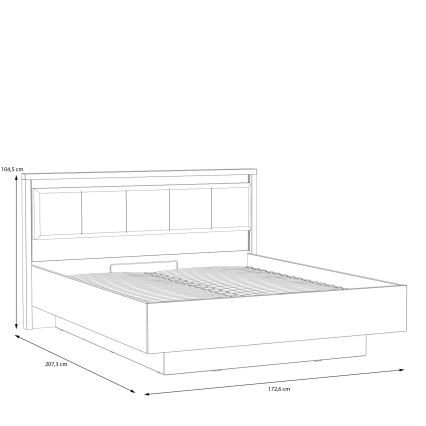Dvojlůžková postel s úložným prostorem OREN 160x200 cm hnědá/černá