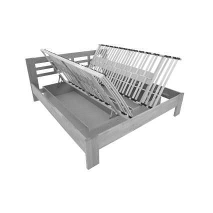 Dvoulůžková postel z masivu s úložným prostorem ANGELA 180x200 cm švestka