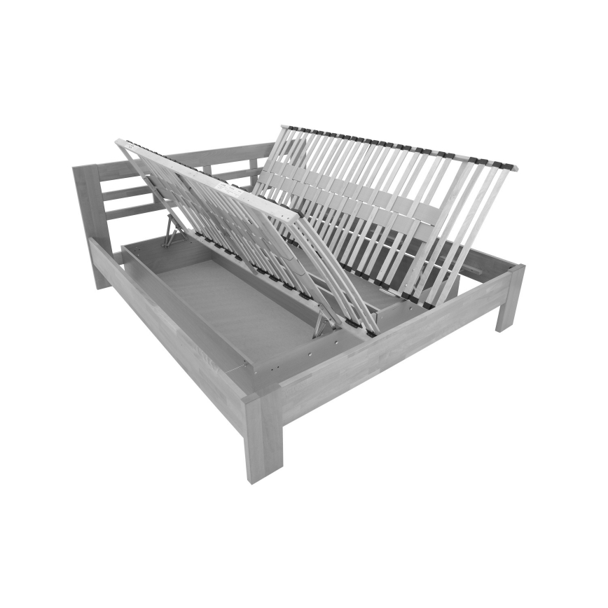 Dvoulůžková postel z masivu s úložným prostorem ANGELA 180x200 cm švestka