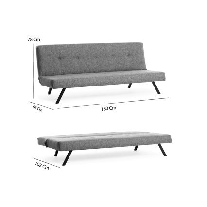 Dvoumístná pohovka LOKO světle šedá