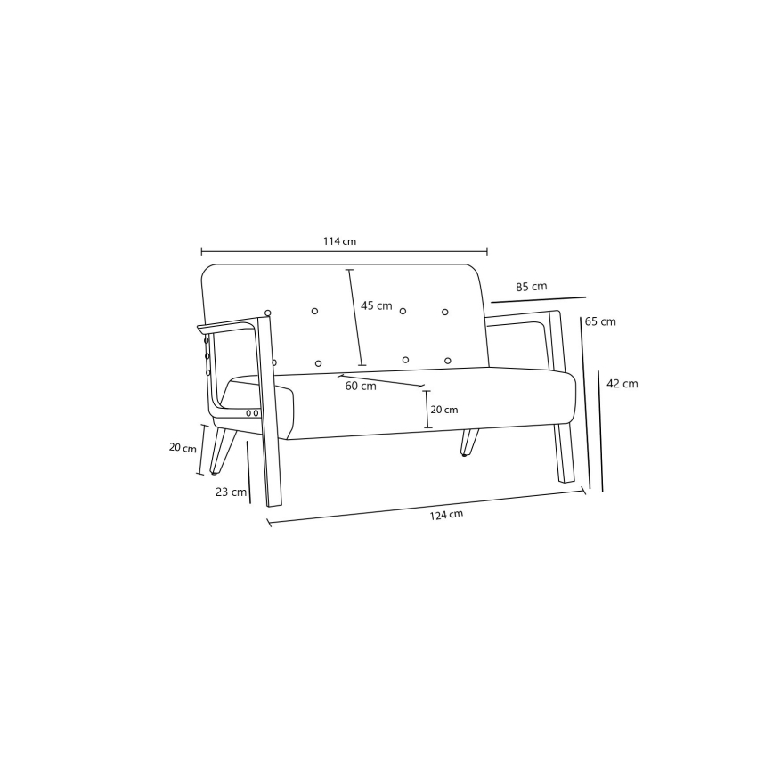Dvoumístná pohovka TUMI antracit