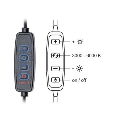 LED Stmívatelná stolní lampa LIPA LED/10W/230V 3000-6000K černá