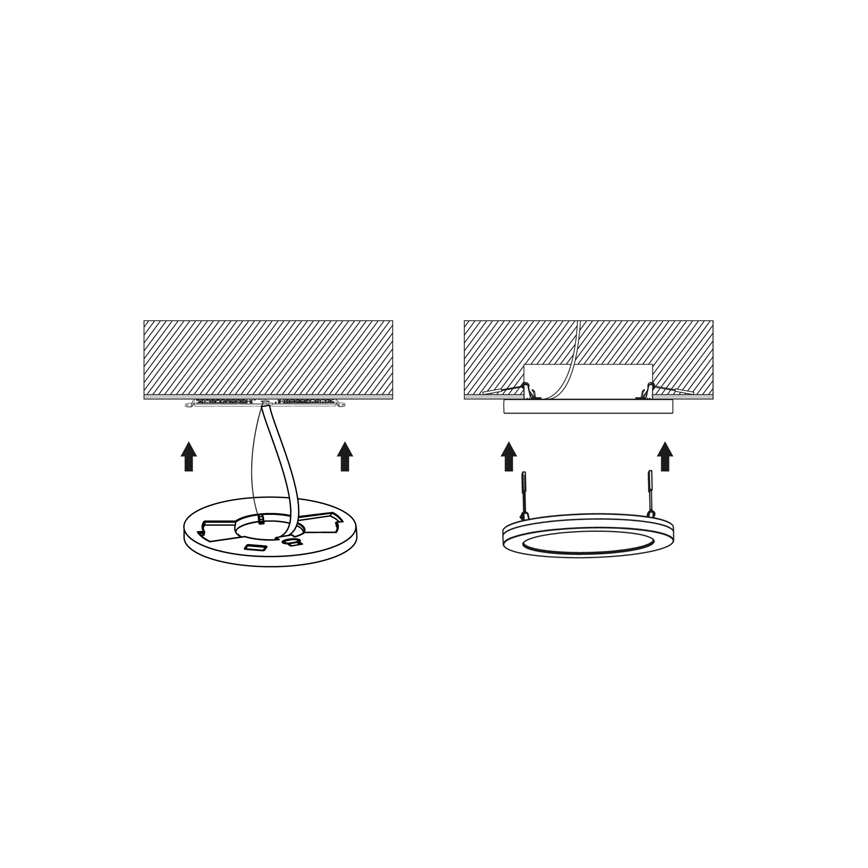 LED Stmívatelný panel LEXA LED/6/12/18W/230V 3000/4000/6000K pr. 22,5 cm černá