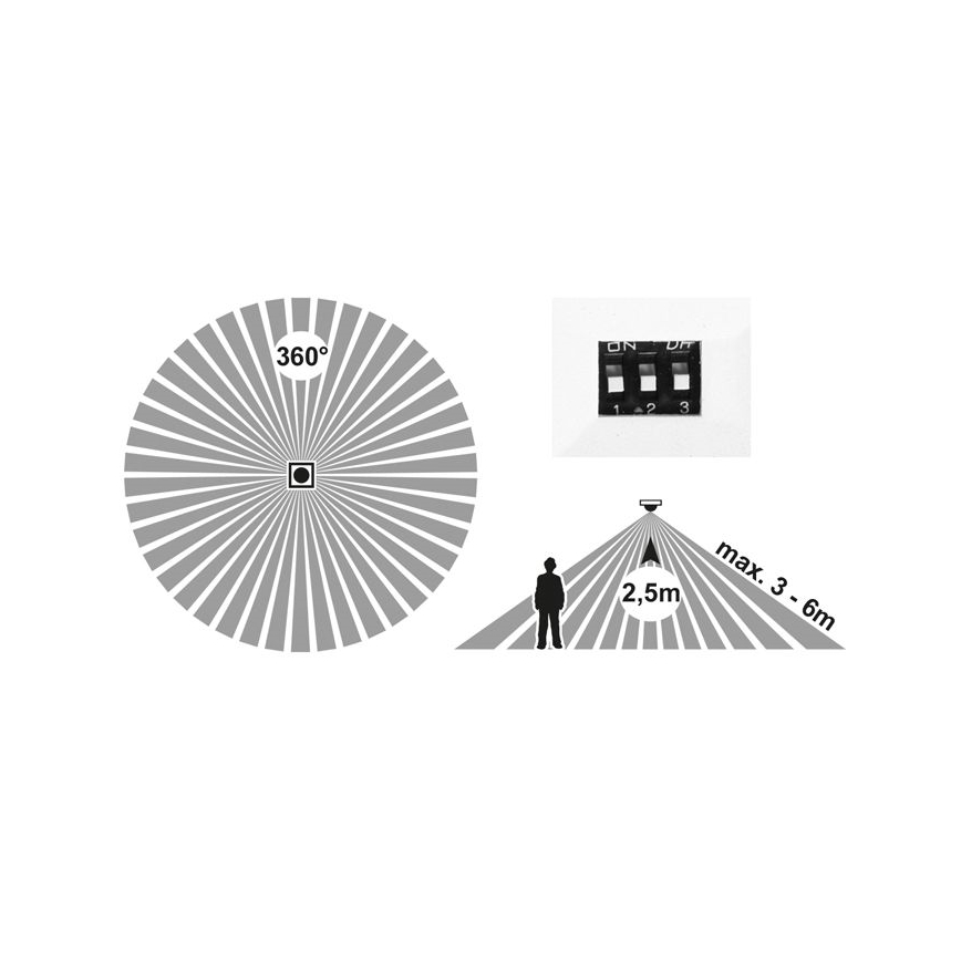 LED Stmívatelné podhledové svítidlo se senzorem LEXA LED/6/12/18W/230V 3000/4000/6000K pr. 22,5 cm bílá