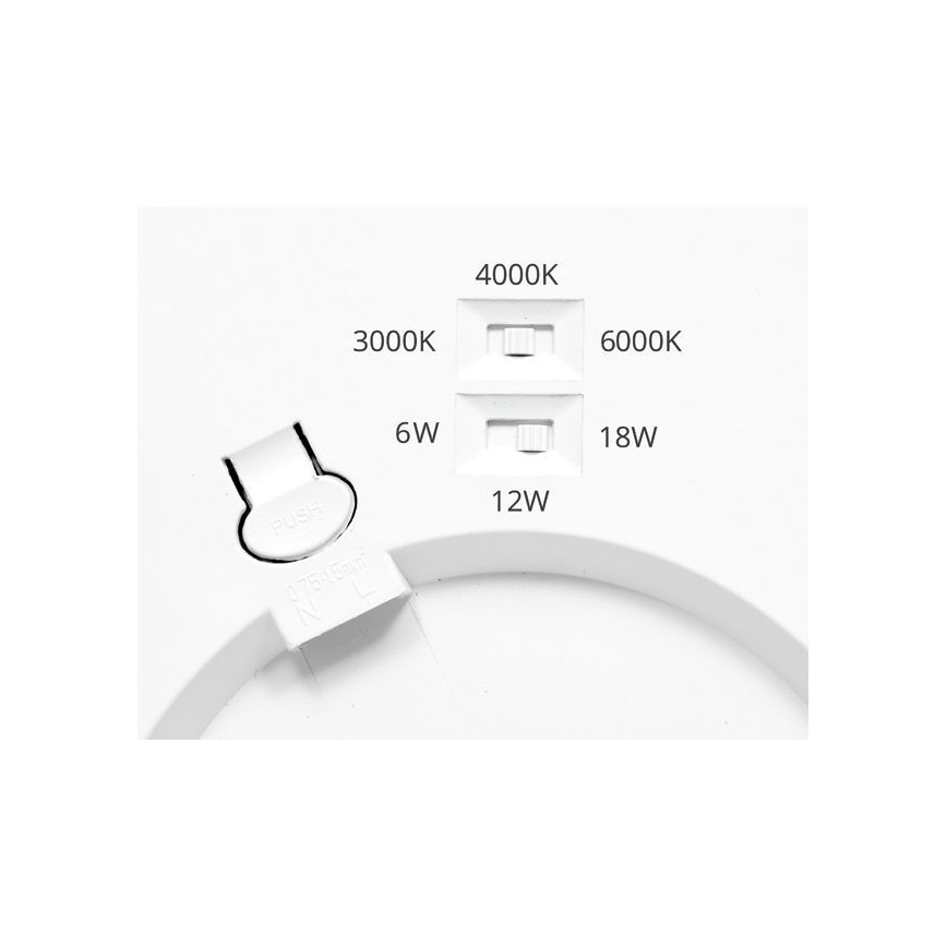 LED Stmívatelné podhledové svítidlo se senzorem LEXA LED/6/12/18W/230V 3000/4000/6000K pr. 22,5 cm bílá