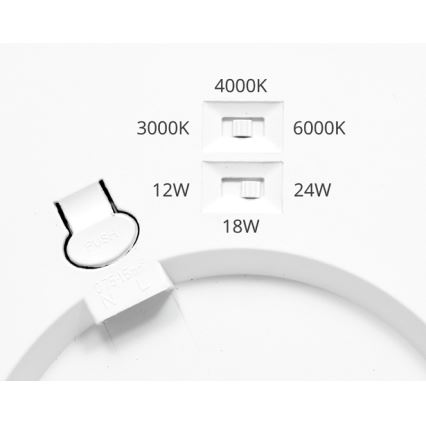 LED Stmívatelné podhledové svítidlo se senzorem LEXA LED/12/18/24W/230V 3000/4000/6000K pr. 30 cm černá