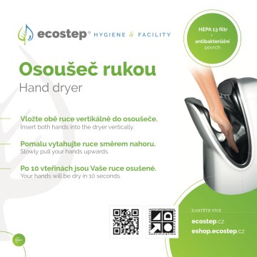 EcoStep 100001 - Informační cedule pro osoušeč rukou R1.1 CZ/ENG