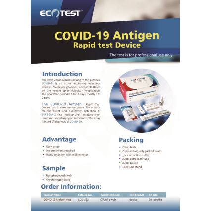 ECOTEST RAPID - Antigenní rychlo test na COVID-19, balení 20ks