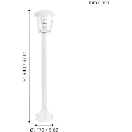 Eglo 18799 - Venkovní lampa ALORIA 1xE27/60W/230V IP44 bílá