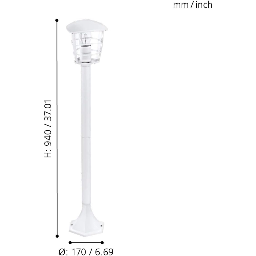Eglo 18799 - Venkovní lampa ALORIA 1xE27/60W/230V IP44 bílá