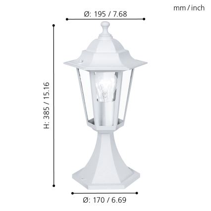 EGLO - Venkovní lampa 1xE27/60W