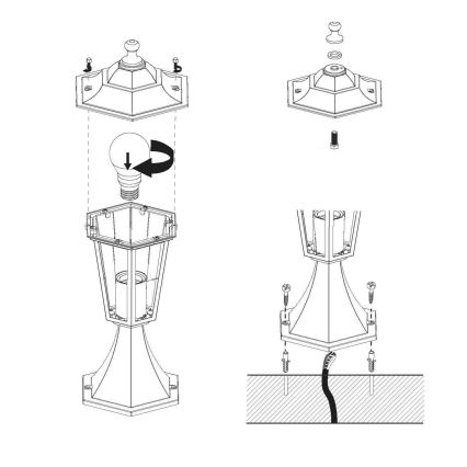 EGLO - Venkovní lampa LATERNA 4 1xE27/60W černá IP44