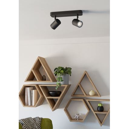 Eglo - Koupelnové bodové svítidlo 2xGU10/5W/230V IP44 černá