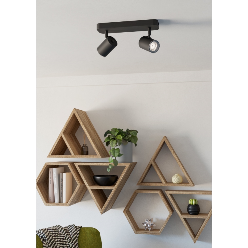 Eglo - Koupelnové bodové svítidlo 2xGU10/5W/230V IP44 černá