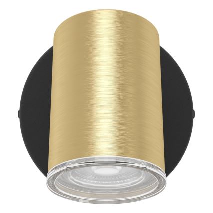 Eglo - Koupelnové nástěnné bodové svítidlo 1xGU10/5W/230V IP44 černá/zlatá