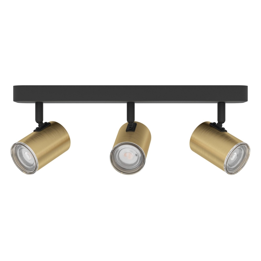 Eglo - Koupelnové bodové svítidlo 3xGU10/5W/230V IP44 černá/zlatá