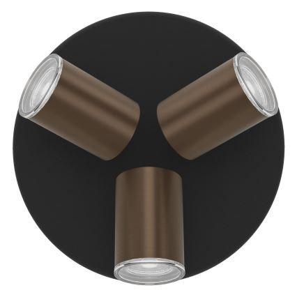 Eglo - Koupelnové bodové svítidlo 3xGU10/5W/230V IP44 černá/hnědá
