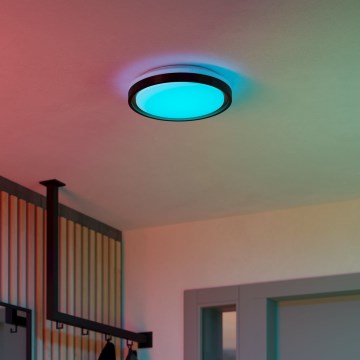 Eglo 300684 - LED RGBW Stmívatelné stropní svítidlo MALERAMARA-Z LED/14W/230V 2700-6500K pr. 35,7 cm černá/zlatá + dálkové ovládání