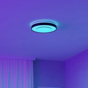 Eglo 300688 - LED RGBW Stmívatelné stropní svítidlo MONTERIGGIONI-Z LED/18,5W/230V 2700-6500K pr. 38,4 cm černá + dálkové ovládání