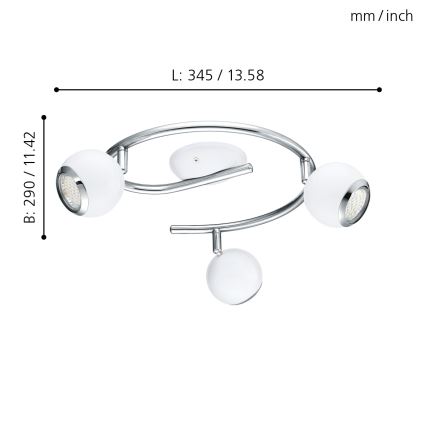 EGLO - LED Bodové svítidlo 3xGU10/3W LED