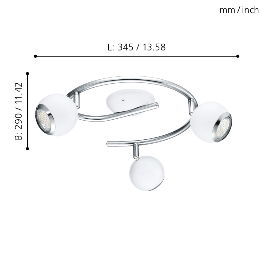 EGLO - LED Bodové svítidlo 3xGU10/3W LED