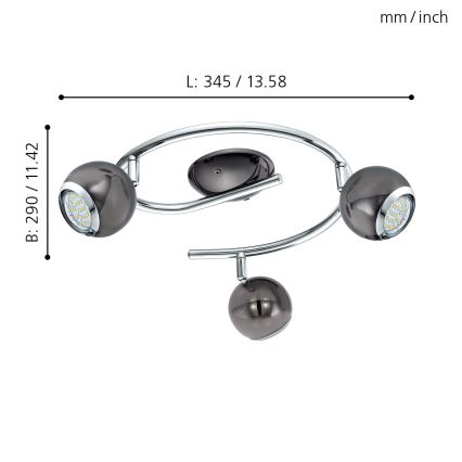 EGLO - LED Bodové svítidlo 3xGU10/3W LED