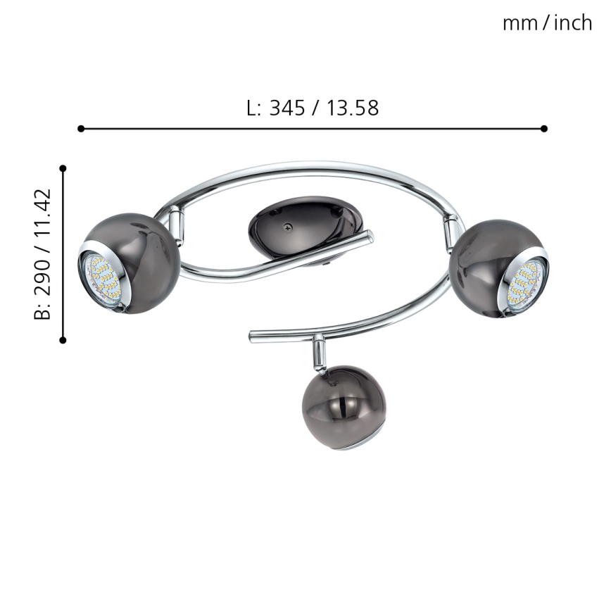 EGLO - LED Bodové svítidlo 3xGU10/3W LED