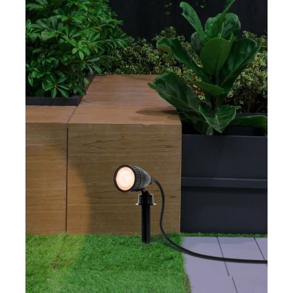 Eglo 31028 - SADA 3x LED RGBW Venkovní lampa NEMA-C 1xGU10/5W/230V 2700-6500K IP44 černá + dálkové ovládání