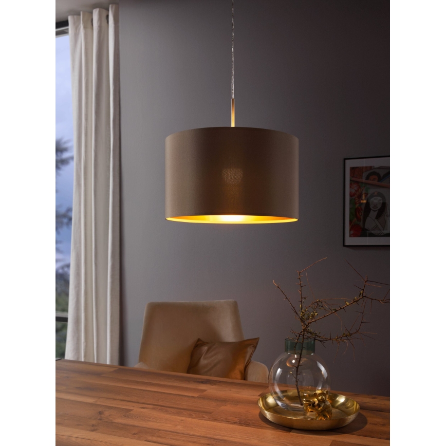 Eglo - Lustr na lanku 1xE27/60W/230V taupe