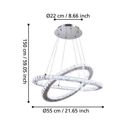 Eglo 31667 - LED závěsné svítidlo VARRAZO LED/29,6W/230V