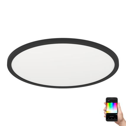 Eglo 31704 - LED RGBW Stmívatelné stropní svítidlo ROVITO-Z 1xLED/16,5W/230V 2700-6500K pr. 42 cm černá