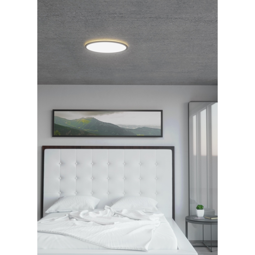 Eglo 31704 - LED RGBW Stmívatelné stropní svítidlo ROVITO-Z 1xLED/16,5W/230V 2700-6500K pr. 42 cm černá