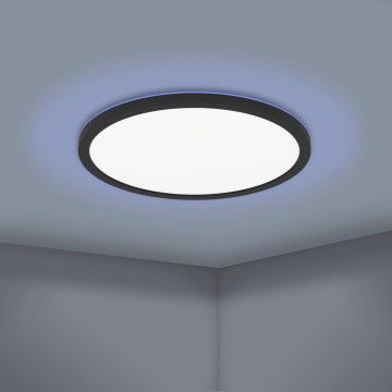 Eglo 31704 - LED RGBW Stmívatelné stropní svítidlo ROVITO-Z 1xLED/16,5W/230V 2700-6500K pr. 42 cm černá