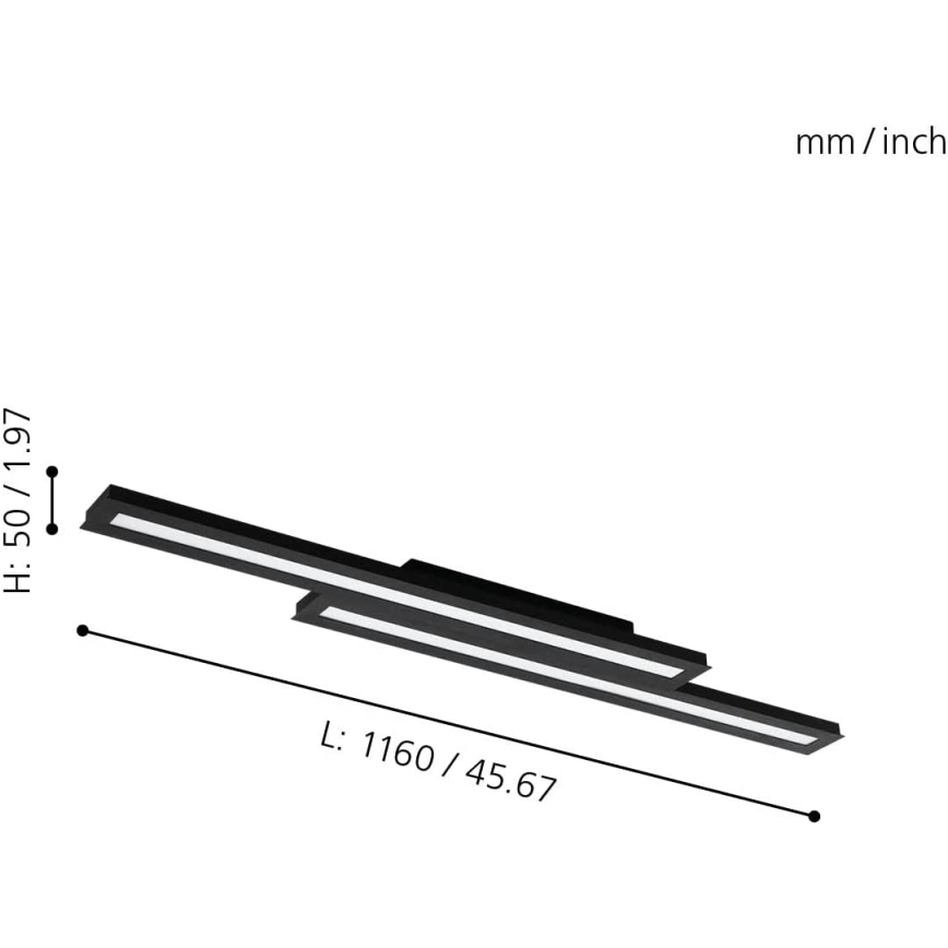 Eglo 31715 - LED RGBW Stmívatelné stropní svítidlo SALITERAS-Z LED/20,4W/230V 2700-6500K černá