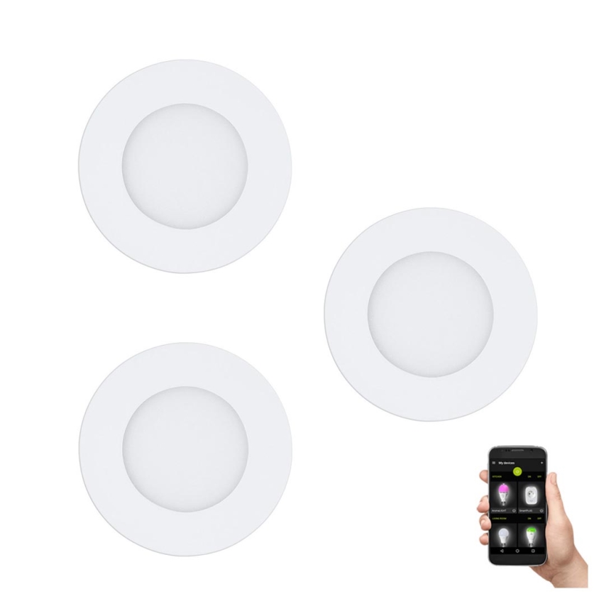 Eglo 31741 - SADA 3x LED Stmívatelné koupelnové podhledové svítidlo FUEVA-Z 1xLED/2,8W/230V 2700-6500K IP44 bílá