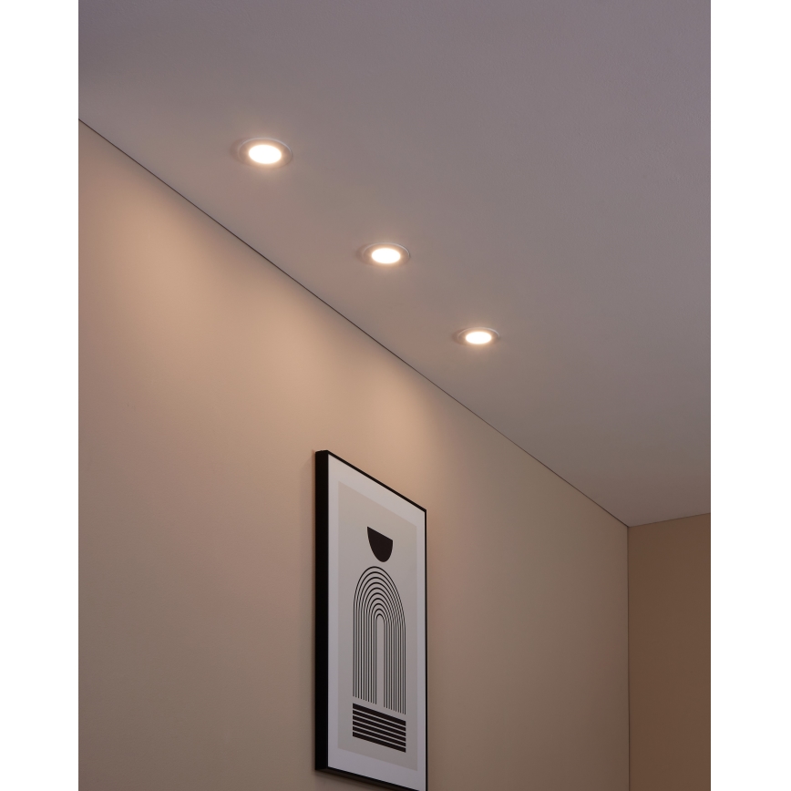 Eglo 31741 - SADA 3x LED Stmívatelné koupelnové podhledové svítidlo FUEVA-Z LED/2,8W/230V 2700-6500K IP44 bílá pr. 8,5 cm