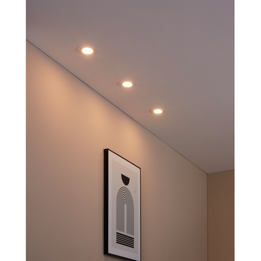 Eglo 31741 - SADA 3x LED Stmívatelné koupelnové podhledové svítidlo FUEVA-Z LED/2,8W/230V 2700-6500K IP44 bílá pr. 8,5 cm