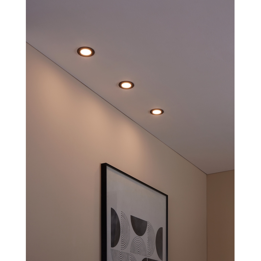 Eglo 31743 - SADA 3x LED Stmívatelné koupelnové podhledové svítidlo FUEVA-Z 1xLED/2,8W/230V 2700-6500 IP44 černá