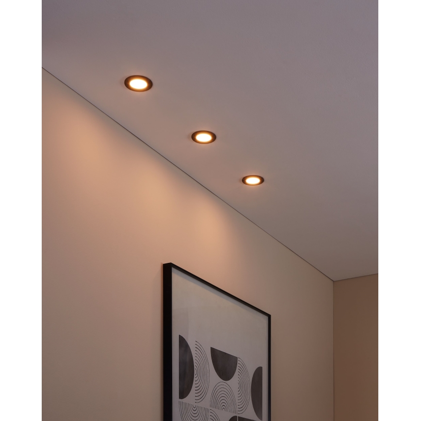 Eglo 31743 - SADA 3x LED Stmívatelné koupelnové podhledové svítidlo FUEVA-Z 1xLED/2,8W/230V 2700-6500 IP44 černá