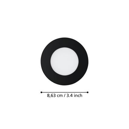 Eglo 31743 - SADA 3x LED Stmívatelné koupelnové podhledové svítidlo FUEVA-Z 1xLED/2,8W/230V 2700-6500 IP44 černá