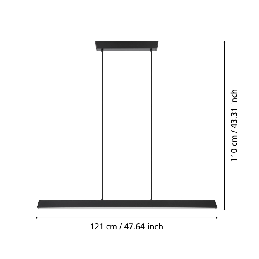 Eglo 31756 - LED RGBW Stmívatelný lustr na lanku SIMOLARIS-Z LED/35W/230V 2700-6500K černá