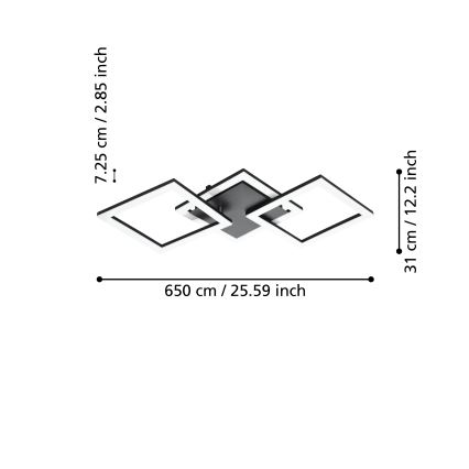Eglo 31775 - LED Stmívatelné stropní svítidlo PARANDAY-Z LED/32,4W/230V 3000-6500K černá