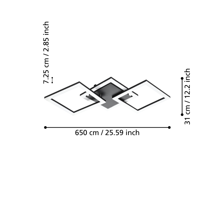 Eglo 31775 - LED Stmívatelné stropní svítidlo PARANDAY-Z LED/32,4W/230V 3000-6500K černá