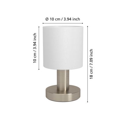 Eglo - Stolní lampa 1xE14/40W/230V bílá/matný chrom