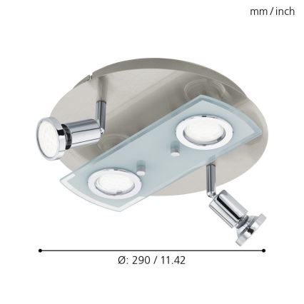 Eglo 32001 - LED Stropní svítidlo PAWEDO 1 4xGU10-LED/3W/230V