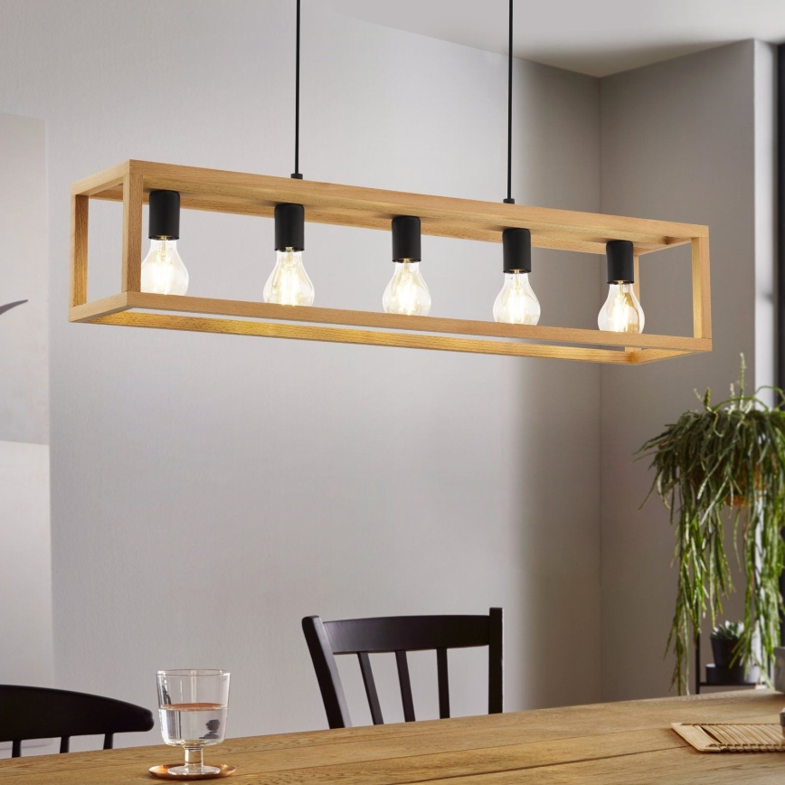Eglo 32143 - Lustr na lanku BLACKCROWN 5xE27/40W/230V hnědá