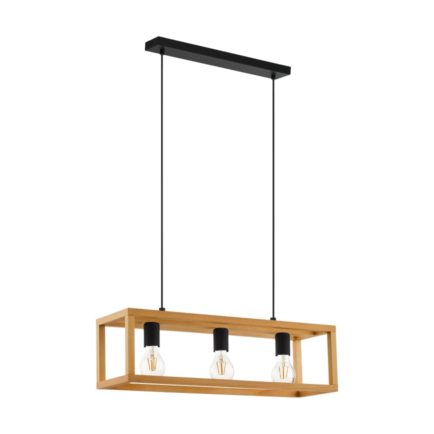 Eglo 32144 - Lustr na lanku BLACKCROWN 3xE27/40W/230V hnědá
