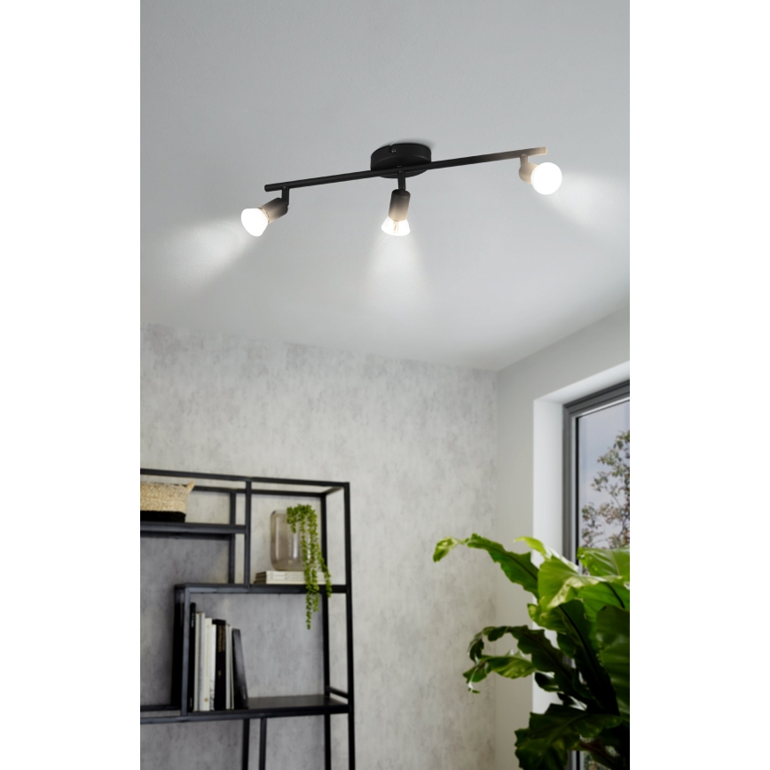 Eglo - LED Bodové svítidlo 3xGU10/2,8W/230V 3000K černá