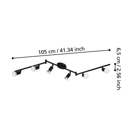 Eglo - LED Bodové svítidlo 6xGU10/2,8W/230V 3000K černá
